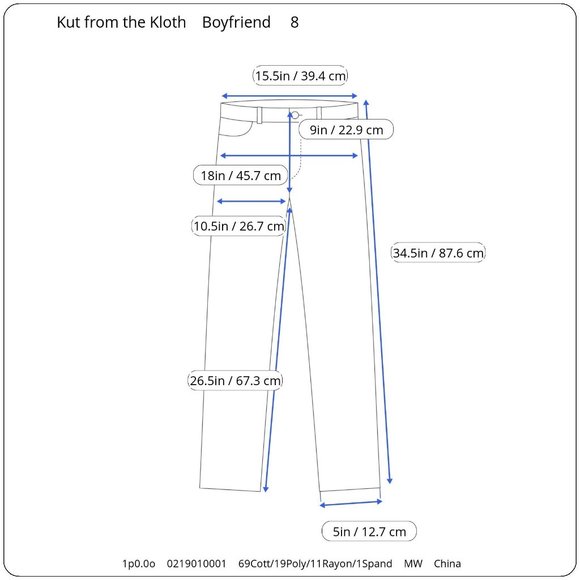 Kut From the Kloth Boyfriend Jeans Womens 8 26 Dark Wash Zipper Pockets Logo - Picture 8 of 8